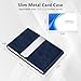 Gowall Business Card Holder with Magnetic Closure, Slim Metal PU Business Card Case for Men Women, 3.7 x 2.3 inches RFID Blocking Credit Cards Holder for Pocket or Bag Storage, Dark Blue