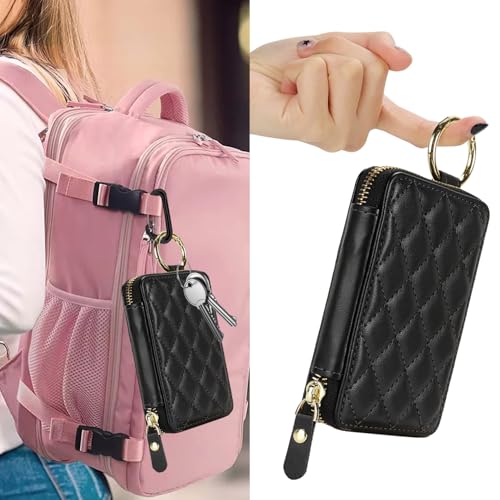 Image of Compatible with MagSafe Wallet,Magnetic Phone Wallet Card Holder for iPhone 17 /16 Pro Max /15 Pro /14 Plus /13 /12 Series,PU Leather Zipper Pocket Adjustable Stand-Black