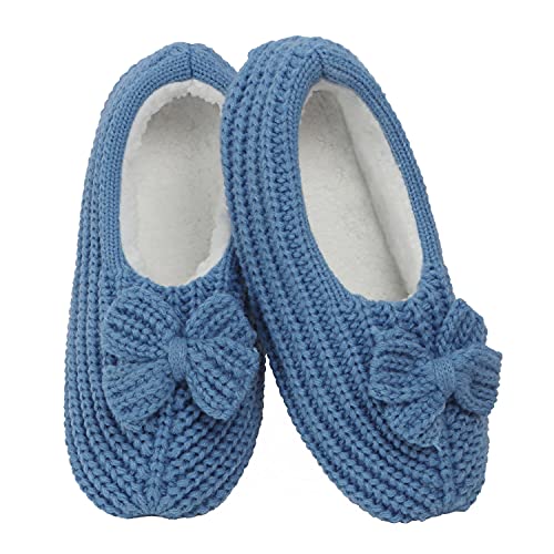 Snoozies Crochet Rib - Womens Slippers - Blue -...
