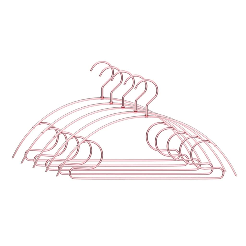 MOBYGKFY 5pcs Aluminum Alloy Wardrobe Space Saving Clothing Hanger Drying Sweater Shirt Storage Rack(Rose Gold)