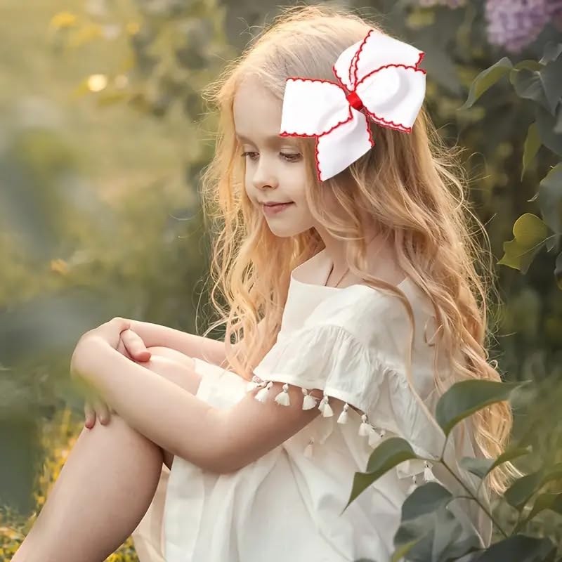 12PCS 5 Inch Hair Bows for Girls Alligator Clips Grosgrain Ribbon Unicorn Rainbow Big Bows Clips Hair Barrettes Accessories for Little Girls Kids Toddlers Teens - Image 2