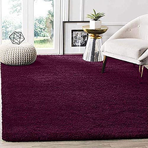 Image of Carpet for Hallway, Kitchen, and Modern Interiors, Cozy Shag Runner for Living Room, Entryway & Office Decor Size 5x7 feet Purple