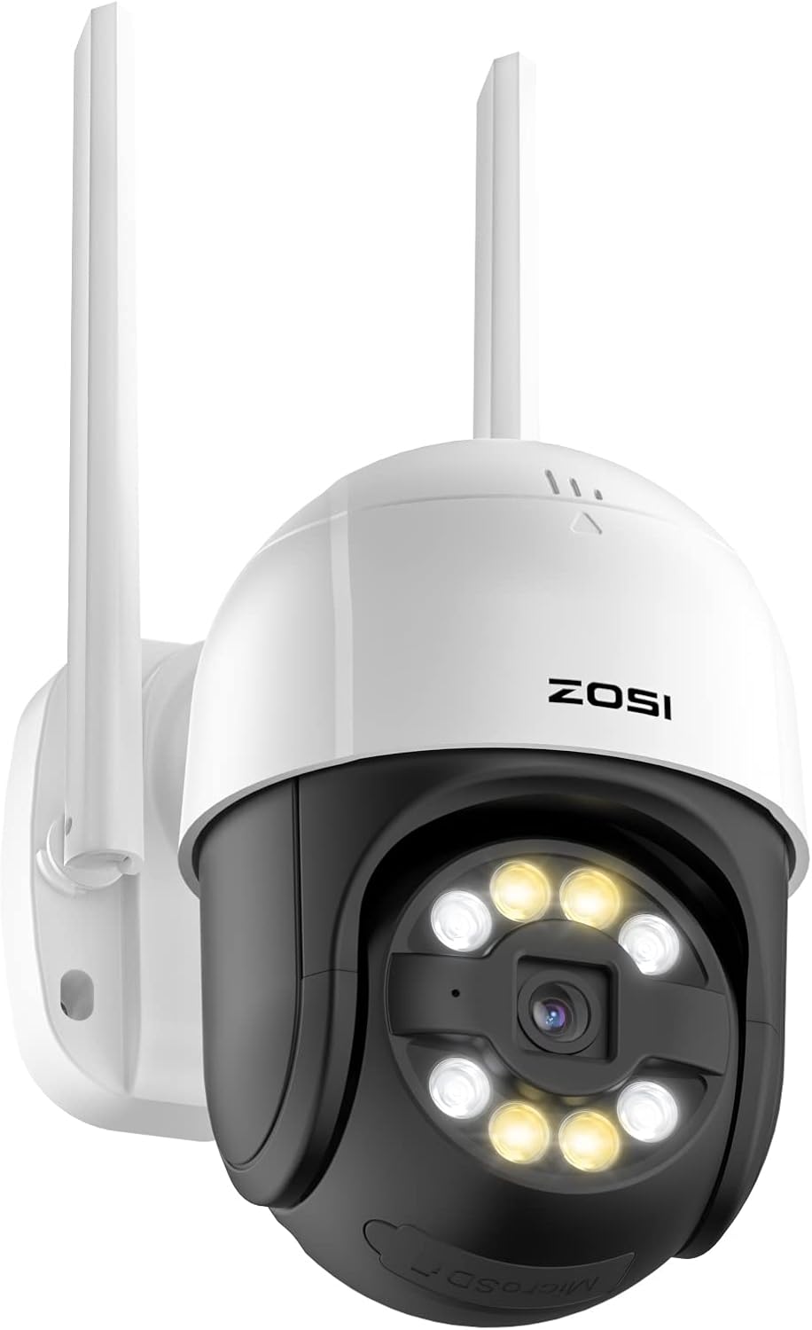 ZOSI 2K WiFi Pan/Tilt Security Camera, 3MP Plug-in Outdoor Home PT Camera, Auto Track Human, 2-Way Audio, Smart Motion Detection, Color Night Vision, Floodlight Siren, Memory Card & Cloud Storage