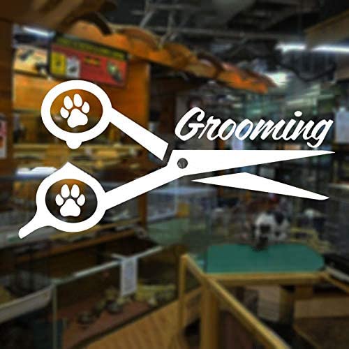 Gadgets Wrap Pet Grooming Salon Window Sign Logo Decals Vinyl Art White, AG20-DRP-258