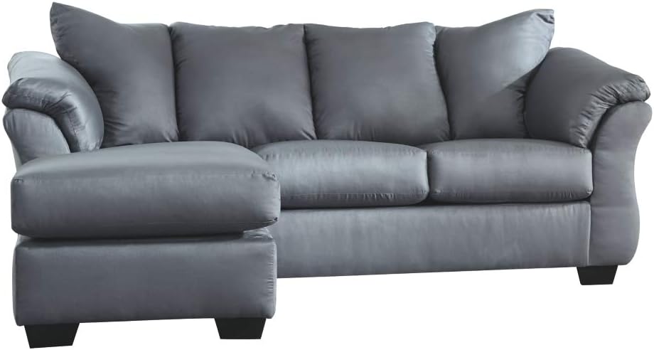 Signature Design by Ashley Darcy Casual Plush L-Shaped Reversible Sofa Chaise Chofa, Gray