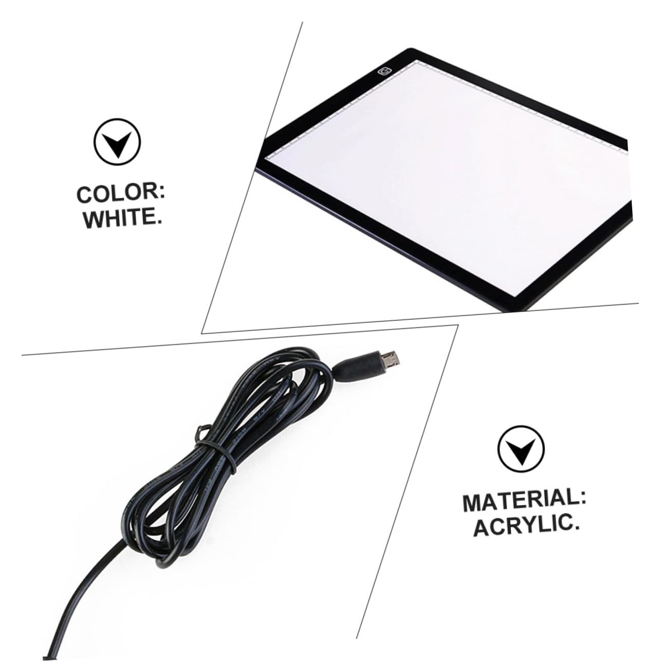 GARIOUANS Table Lumineuse de Traçage avec Aimants Magnétiques A4 en Acrylique Blanc et Règle Intégrée Support Papier pour Dessin Professionnel Léger