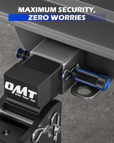 Image of Orion Motor Tech Locking Hitch Pin, Fits 2 inch & 2.5 inch Receiver with 5 /8 inch Diameter Hitch Pin Lock, Anti-Theft Steel Hitch Pin Lock with Key for Class III IV, Anti-Rattle Trailer Hitch Pin with O-Rings
