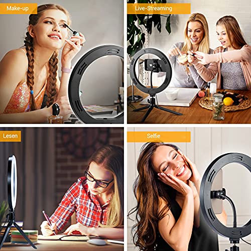 Gorrow 10 Zoll Ringleuchte mit Handyhalterung, Ringlicht mit Stativ Handy, Tiktok Light Ringleuchte mit 3… – Bild 8