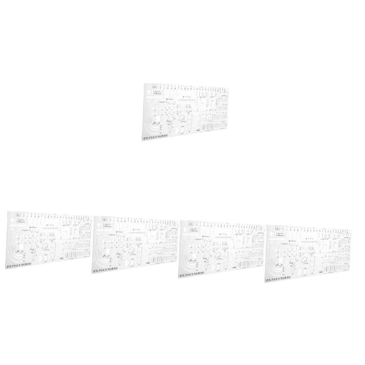 Gadpiparty 5 Pezzi Righello Geometrico per Strumento Tracciamento per e Progetti Design Adatto per Scuola Ufficio e Casa e Durabilità