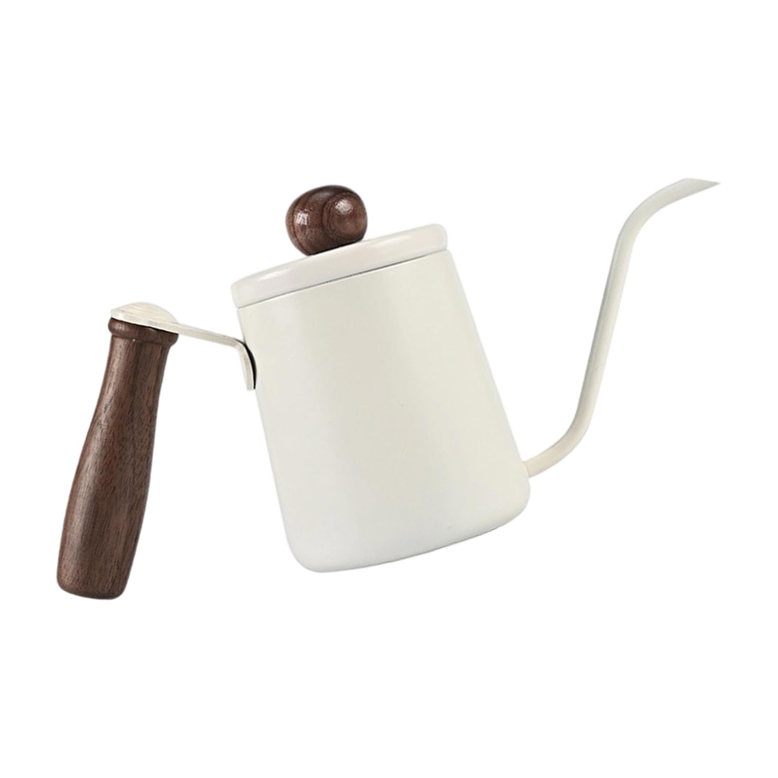 Qusinfc Execution 350ml Stainless Steel Coffee Container with Ergonomic Wooden Handle and Stable Base Wooden Handle Coffee Jar