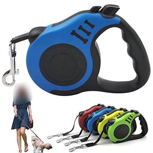 Laisse pour chien, laisse rétractable de 3 à 5 m, laisse pour chien rétractable automatique durable laisse pour chiens et chats de taille moyenne et petite (jaune)
