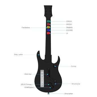 DOYO Wireless Guitar Hero Controller for Wii, Compatible with All Guitar Hero Games, Rock Band 2 and 3, Clone Hero
