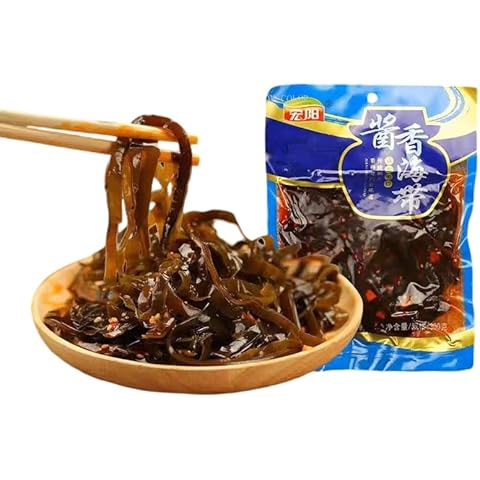 Premium Preserved Kelp Dried Seaweed Zhacai Wakame Seaweed - Vegan Non-GMO Miso Soup Ingredient - Spicy Shredded Kelp, 260g, Vacuum Packed, Ready to Eat. Pickled pickled vegetables (Sauce flavored shredded seaweed（酱香海带丝）) Cover