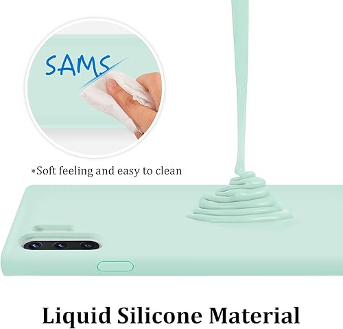 Miniatura 2 de NUIMADL Funda de silicona líquida compatible con Samsung Galaxy Note 10 Plus, protección de cuerpo completo de goma de gel a prueba de golpes para