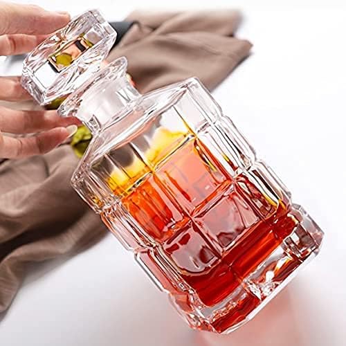 Image of Elegant Whiskey Decanter Set with Glass 7 pc for Men & Women, 850 Ml Whiskey Crystal Liquor Drinking Decanter Gift for Alcohol Lover (MV-04)