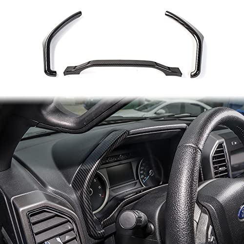 Linskip Dashboard Frame Cover Trim Compatible with 2015-2020 Ford F150 & 2017-2022 F250 F350 Super Duty, for 2018-2021 Ford Expedition, Interior Accessories(Carbon Fiber Black)