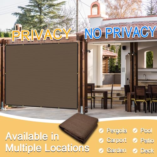 10'X12' Pergola Sun Shade Cloth with Reinforced Brass Grommets, Heavy-Duty 90-95% Outdoor Sunshade Canopy Cover Screens, Heat Blocking Mesh Tarp for Patio, Driveway, Deck, Porch