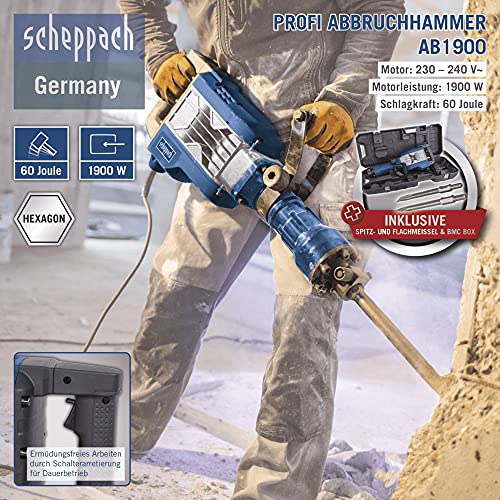 Scheppach Profi Abbruchhammer AB1900 SE Schlagbohrer Bohrhammer Schlaghammer – Bild 3