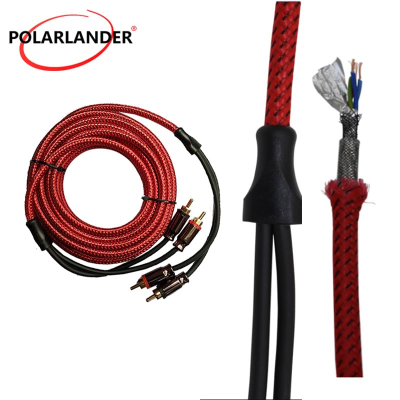 Red Speaker Cable Wire Car Stereo for Audio Cable Wire 5 Meters Pure Copper for RCA to for RCA for car Amplifier Speaker subwoofer