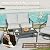 NATURAL EXPRESSIONS Patio Furniture Set,4 Piece Outdoor Conversation Metal Swivel Rocking Chairs Set with Hand-Woven Rope High Back,Sturdy Hand Brushed Wood Grain Finish Frame,6" Cushions for Yard