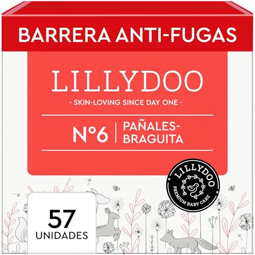 Pañales-braguita LILLYDOO - talla 6 (13+ kg), caja de medio mes...