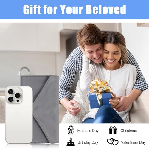 Envelope Card Wallet for Women and Men Ultra Slim Credit Card Case with Zip Coin Pocket 13 Card Slots 1 ID Window, Gray 7