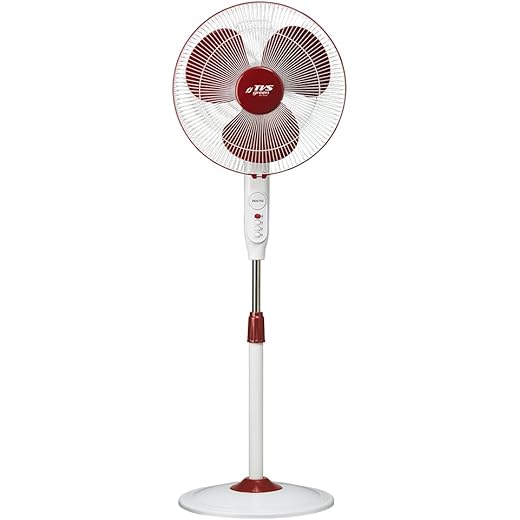TVS GREEN Zesto Pedestal Fans 400mm | Energy Efficient Portable Fan | 3 Years Warranty | Runs 25 hours on 1 unit of Electricity | Maroon