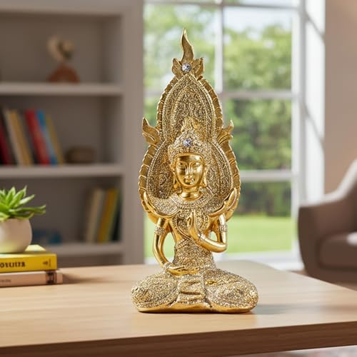 Estatua Buda Dorado con Manos en Oración Estilo Tailandés miniatura 3