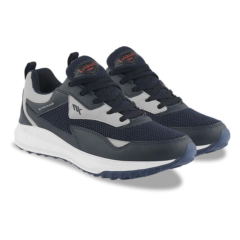 Image of Lakhani aashirwad Men's Sports Shoes | Lightweight Breathable Running Shoes for Men | Flynet Upper, Phylon Sole | Flexible, Comfortable Lace-Up Athletic Shoes