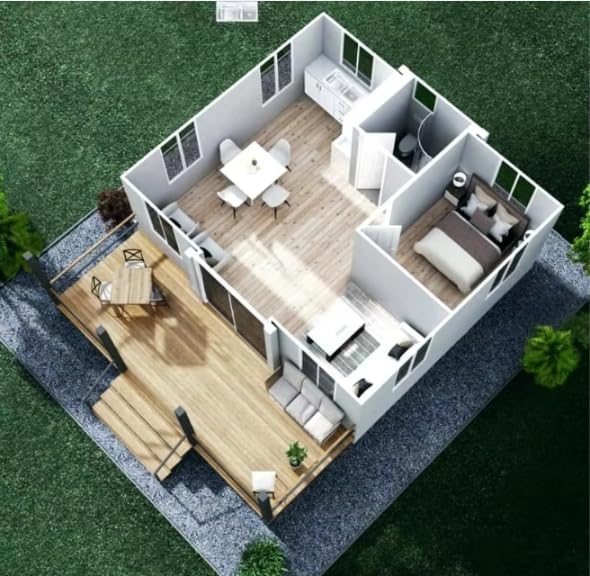 Two-Story Prefab Tiny Home for Sale – Fully Equipped Modular Container Villa with Kitchen & Bathroom,Expandable Foldable Prefabricated House for Modern Family Living,Rental Apartments Employee Housing - Image 3