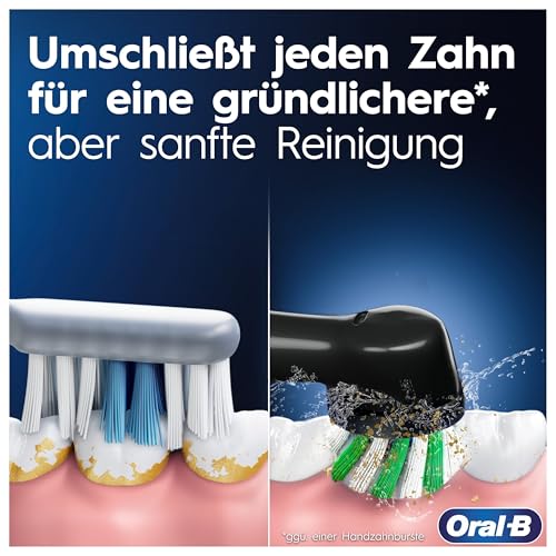 Oral-B Vitality Pro Elektrische Zahnbürste/Electric Toothbrush, Doppelpack mit 2 Aufsteckbürsten, 3 Putzmodi für Zahnpflege, Geschenk Mann/Frau, Designed by Braun, schwarz/lila – Bild 3