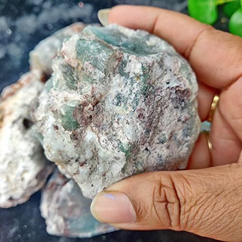Image of Aquaprase Crystal Raw for Meditation & Reiki (1 Kg) | Natural Gemstone for Emotional Healing & Communication | Decorative Crystal Showpieces for Vastu Home Decor & Office Desk Decoration (3-4 Pcs)