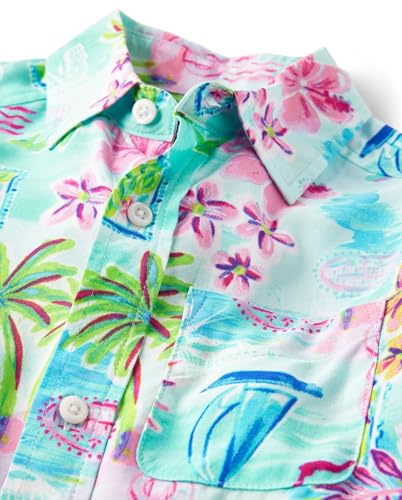 Image of The Children's Place Boys' Short Sleeve Poplin Button Down Shirt