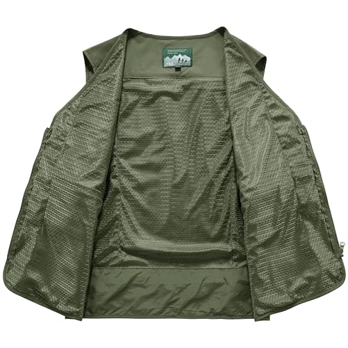 Men's Utility Fishing Cargo Vest Outdoor Lightweight Safari Travel Photo Vest Hiking Waistcoat With Multi Pockets4