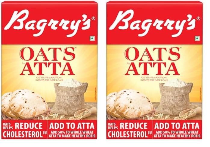 Image of Bagrry's Oats Atta 500gm Box | High in Protein & Fibre | Helps Manage Weight & Reduce Cholesterol | Non GMO | Healthy Oats Atta |100% Whole Grain Oats Atta (Pack of 2)