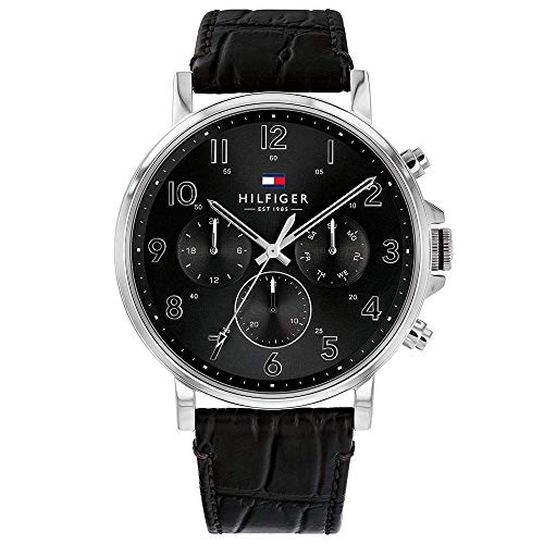 Tommy Hilfiger Reloj Analógico De Cuarzo Multifunción Para Hombre Con Correa En Piel Negro - 1710381 Tommy Hilfiger Reloj Analógico De Cuarzo Multifunción Para Hombre Con Correa En Piel Negro - 1710381