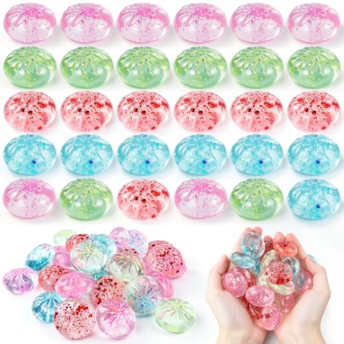 Image of 30 Pack Mini Dumpling Squeeze Flash Toys, Dumpling Squeeze Stress Relief Balls, 4 Colors Sensory Hand Toys, Desktop Stretch Stress Relief Toys