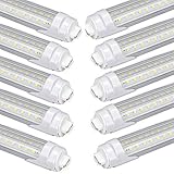 GXSTHY 5FT T8 LED Tube Lights 45W to Replace F60T12 T10 T8 75W HO Fluorescent Bulbs Non-Rotatable R17d Base,Dual End Ballast Bypass,Clear Lens,White 6500K for Garage,Shop,Store Lighting,Pack of 10