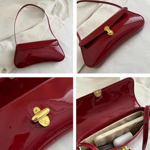 Small Shoulder Bag for Women Leather Underarm Hobo Bag Classic Handbag Retro Clutch Bags 6