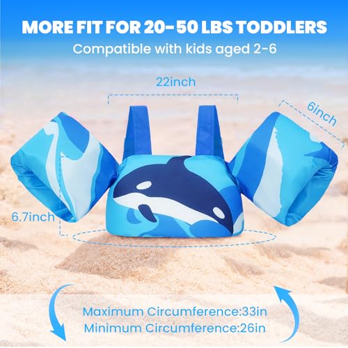 Gogokids Kids Swim Vest, Toddler Floaties For 3050 Lbs/26 Years Old Girls And