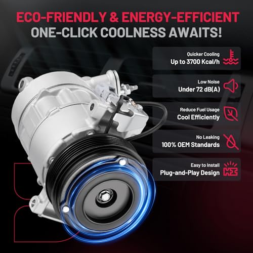 BDFHYK 141262C Air Conditioning A/C Compressor with Clutch Compatible with Ram ProMaster City L4 2.4L 2015-2022