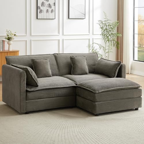JIEXI Ecksofas Und Couchs, Ecksofa Mit Schlaffunktion, Modulares Ecksofa, Wohnlandschaft U Form, L Form Eckcouch, Für Couch Wohnzimmer Schlafzimmer Büro Wohnung