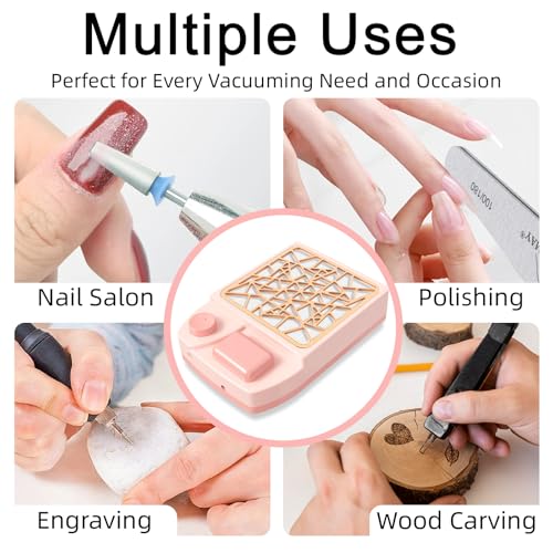 Recolector de polvo para uñas recargable sin cable miniatura 6