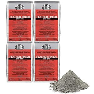 Ardex Feather Finish Grey/Gray/Gris Self-Drying Cement Based Pack of 4 Bags 10 Lbs