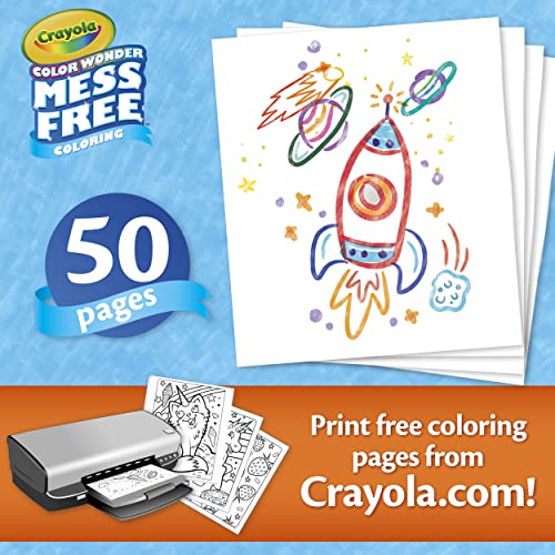CRAYOLA Color Wonder Mess Free Coloring, Blank Coloring Pages, 50 Count, Printable Page Refill Set, Small