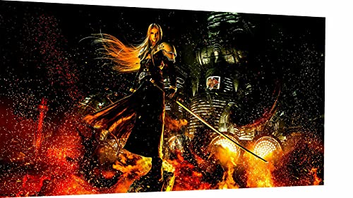 Magic Canvas Art - Bilder Sephiroth Final Fantasy Impression sur toile 1 pièce de haute qualité, art mural, décoration murale design – A3490, dimensions :...