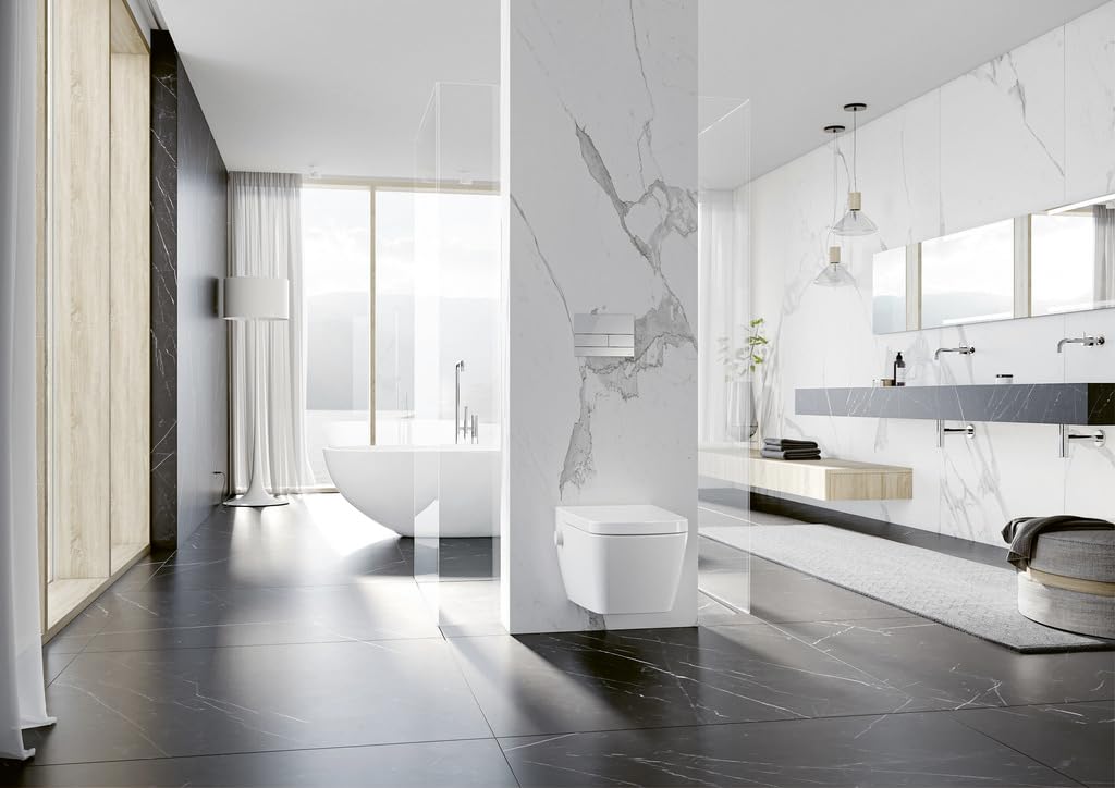TECE One 9700200 - Inodoro de cerámica con función de ducha (fregadero profundo, volumen de 6 y 4,5 litros, barra de ducha autolimpiable)