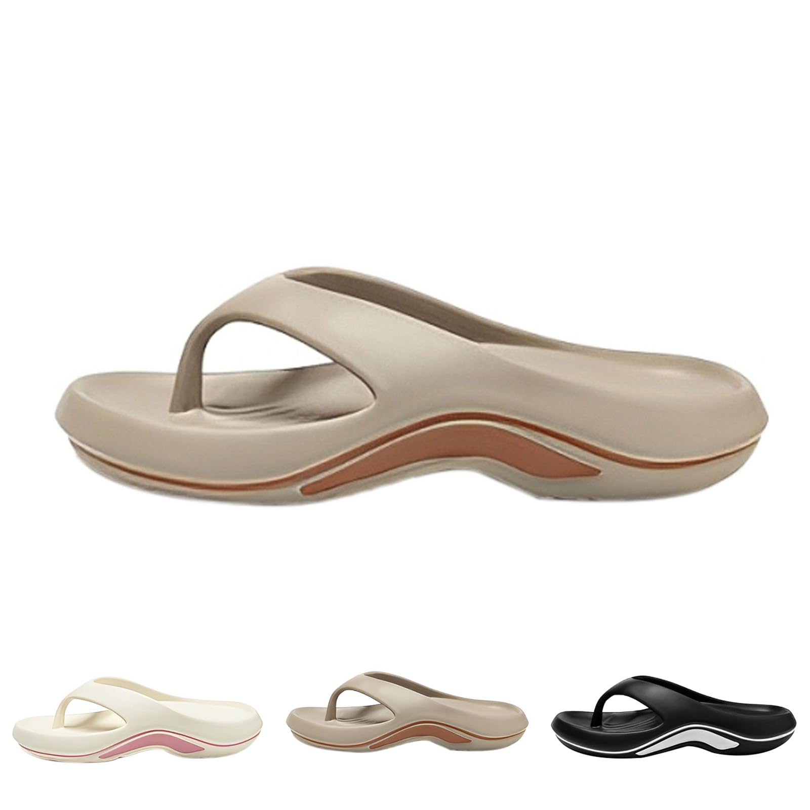 riou Chanclas Mujer Moda Ortopedicas Comodas Soporte del Arco Chancletas Baño Verano Cool Playa Piscina Ligera Abierta Sandalias