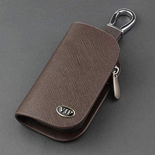 Ubersweet® Leather Car Key Case Cover Holder for Foucs Kuga Fiesta Ecosport Edge Explorer Color Name Brown