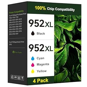 Toner Kingdom Cartuchos de tinta remanufacturados para HP 952 XL, paquete combinado de cartuchos de tinta para HP OfficeJet 8702 OfficeJet Pro 7720 7740 8210 8710 8720 8730 8740 Series (paquete de 4